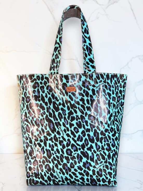 Consuela Handbags - Consuela “Blue Jag” Grab ’N Go Basic Bag Turquoise Leopard Tote